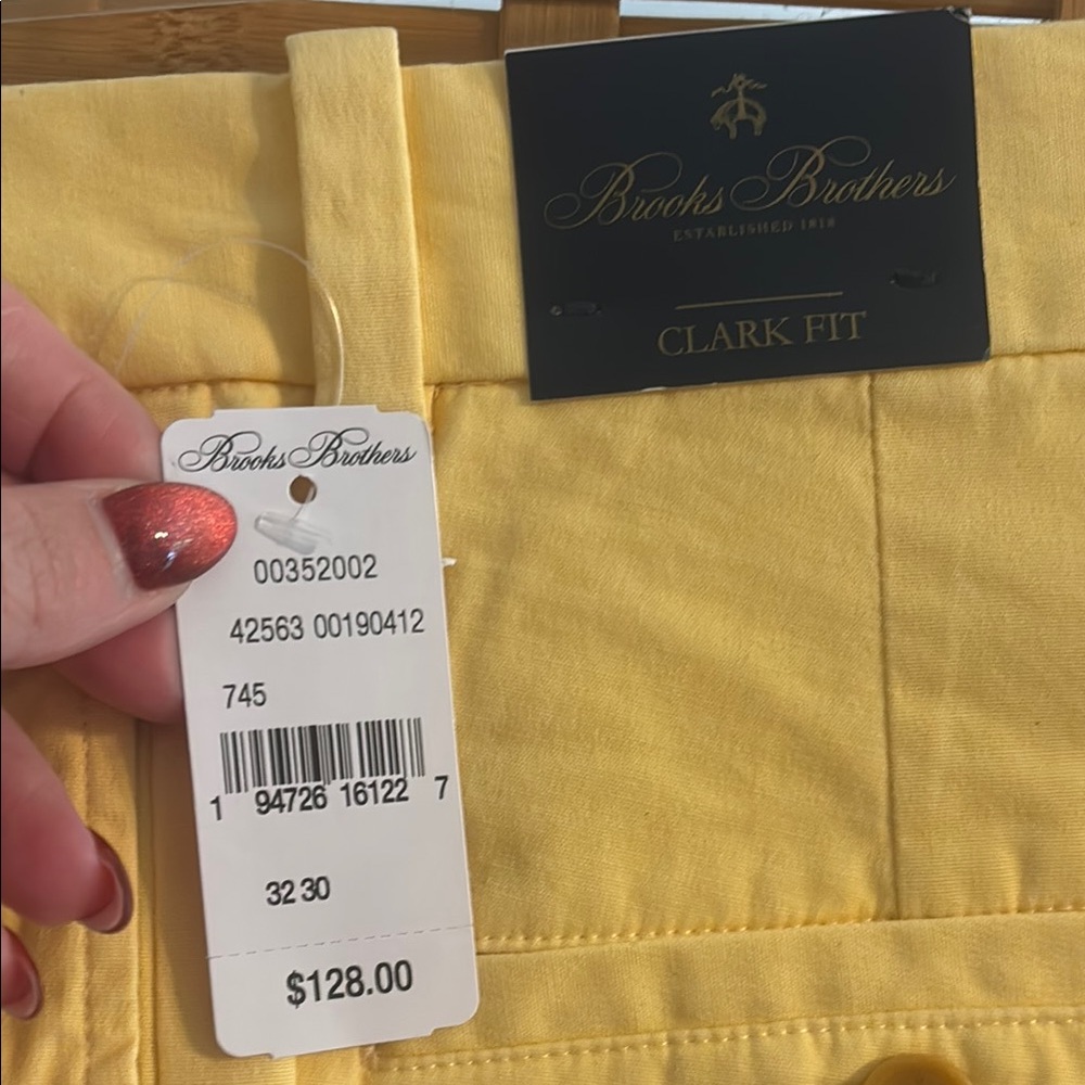 Brooks Brothers Sunny Yellow Clark Fit Trousers NWT